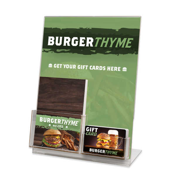 Gift Card and Backer Acrylic Display Stand