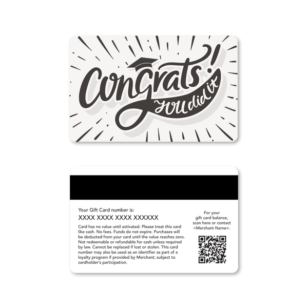 Graduation Gift Cards - Gray